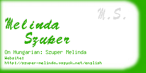 melinda szuper business card